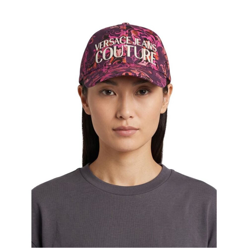 Versace Jeans Couture Women's Pink/Burgundy Baroque Logo Baseball Cap